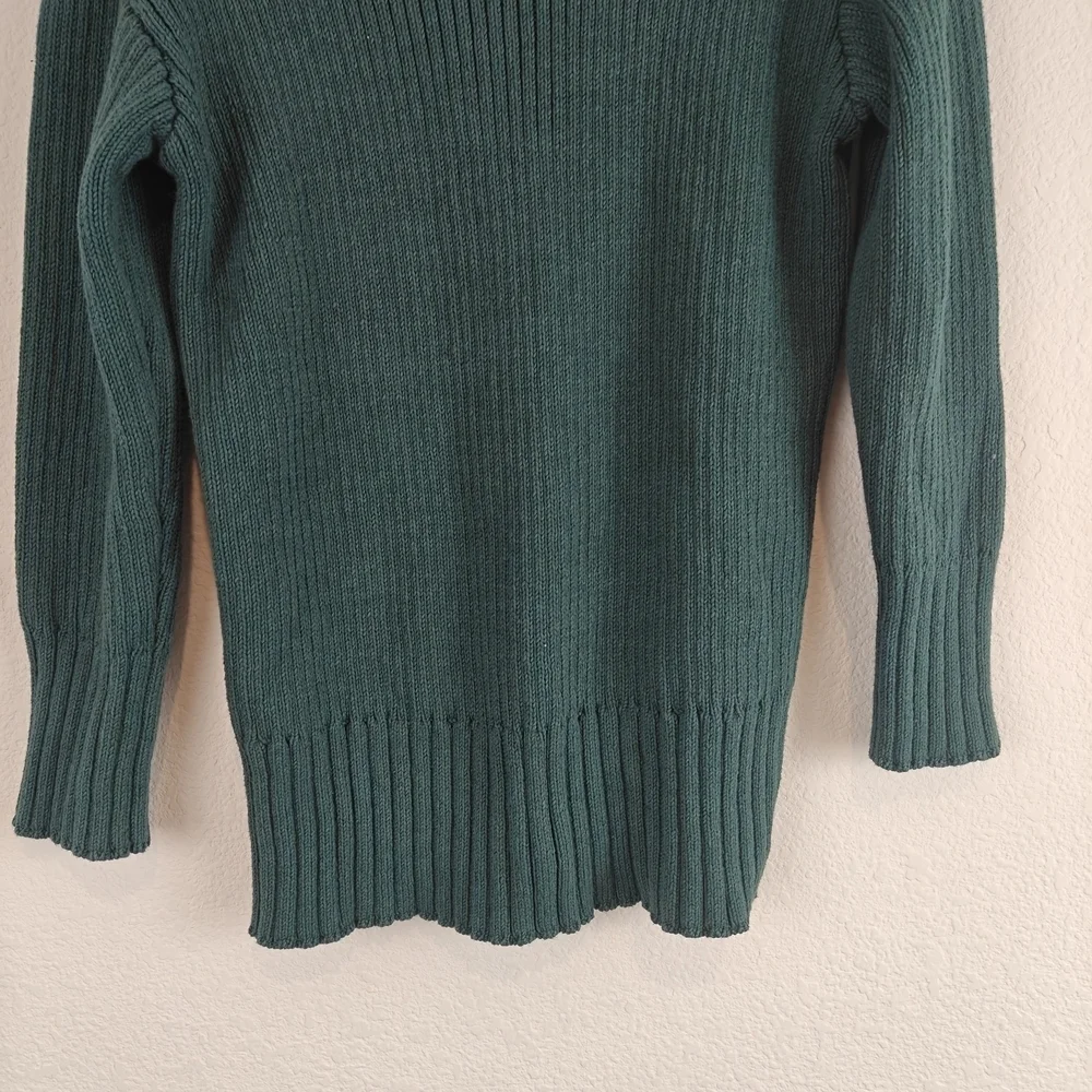 Free People Beach Trez Mock Neck Sweater Short Knit Set Oversized Green Size XS